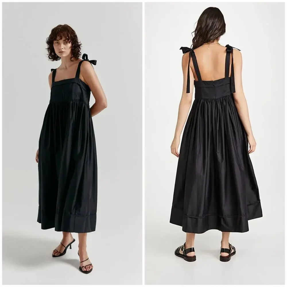 AJE SAVOY MIDI DRESS IN BLACK Size 4 $565 MSRP - Picture 1 of 4
